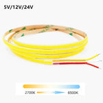 ruban led double couleur 2700k 6500k adhésif moderne 5v 12v 24v dimmable 5mm large