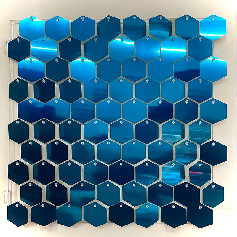 panneau décoration murale hexagonal sequins brillant fond fête mariage anniversaire baby shower décor moderne