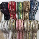 rubans décoratifs dentelle sequins élégants mariage rose doré vert bleu