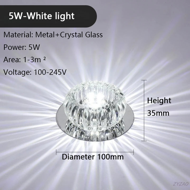 spot led moderne verre transparent argenté effet brillant lumineux surface