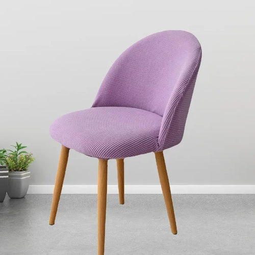 chaise moderne tissu rayures verticales orange beige bleu jaune gris pieds bois