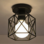 lampe led e27 fer forgé noir moderne structure géométrique métal éclairage quotidien chambre salon