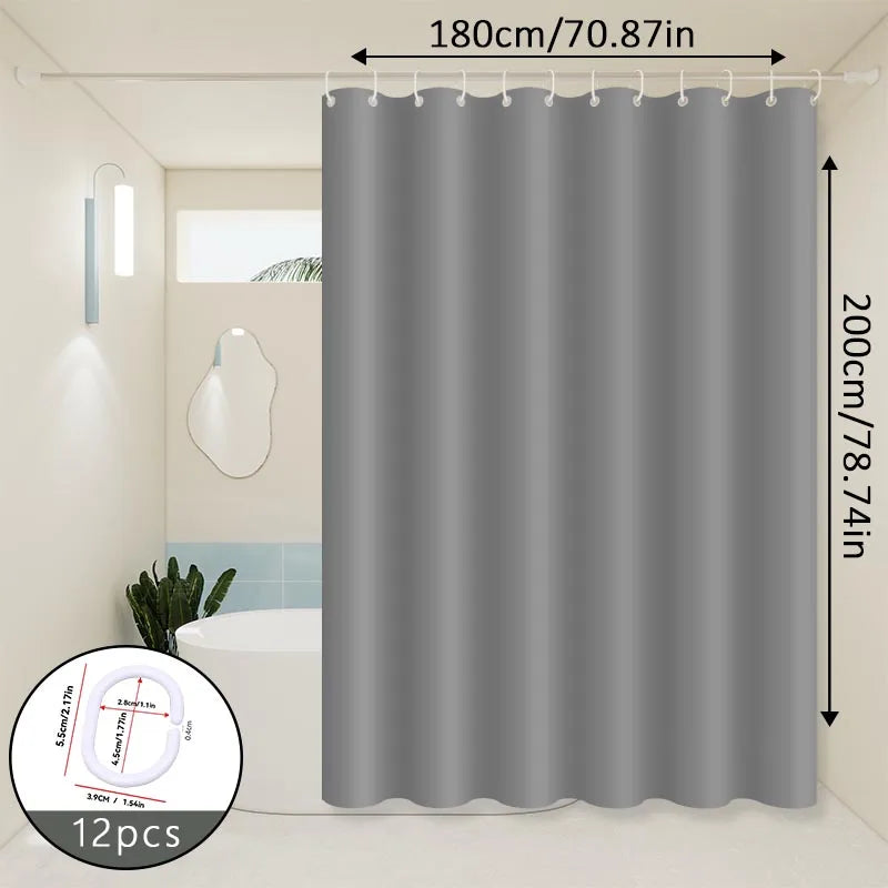 rideau douche gris uni moderne respectueux l'environnement opacité 120cm 180cm