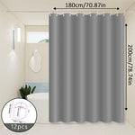 rideau douche gris uni moderne respectueux l'environnement opacité 120cm 180cm