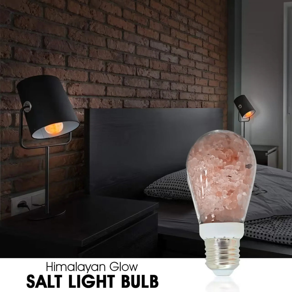 ampoule led lampe sel himalaya ambre chaud moderne décoration maison globe terre pierre sel