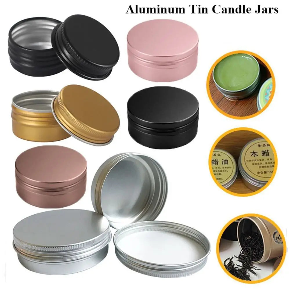 pots aluminium hermétiques rechargeables crème baume cosmétique moderne noir doré rose gris mat