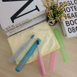 boîte rangement moderne brosse dents réutilisable bleu vert violet rose transparent