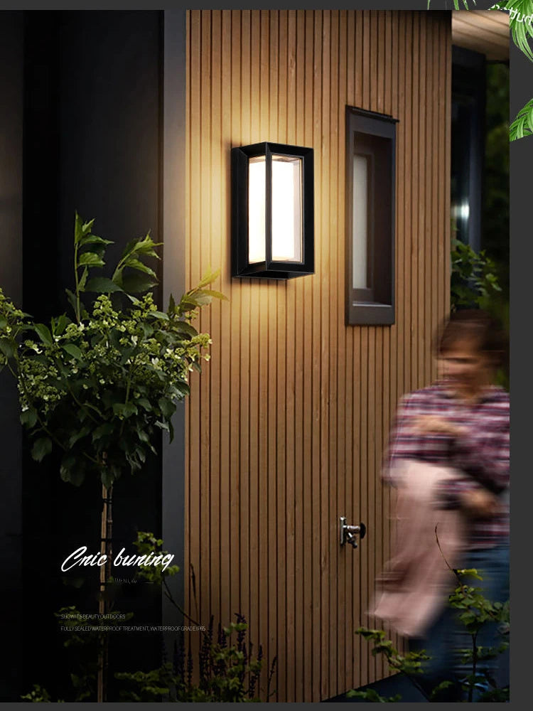 lampe murale led motion sensor extérieure noir moderne étanche ip65 20w
