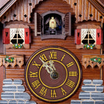 horloge murale cuckoo vintage rustique chiffres romains oiseau pendule bois texturé chambre salon