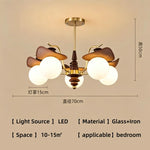 lampe suspendue or classique bois foncé tête translucide led salon chambre