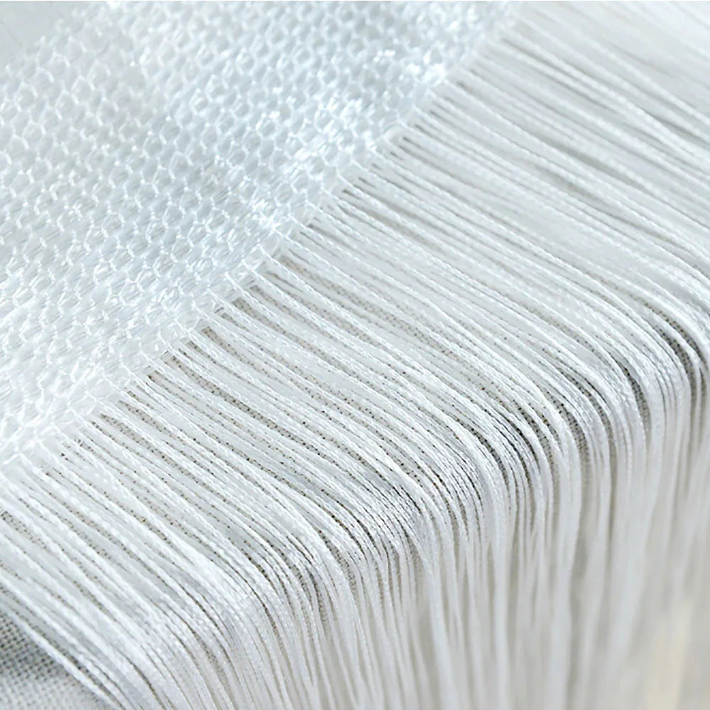 rideau franges transparent bohème salon couleur rouge vert bleu polyester 50x200cm