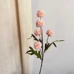 décoration intérieure bouquet dandelions artificiels 50cm couleurs automnales vase céramique blanc