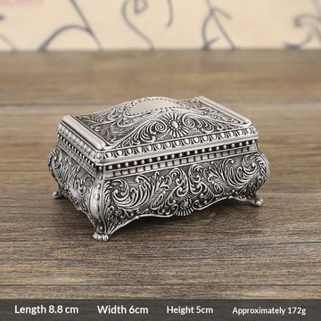 boîte bijoux résine ornements floraux vintage doré argenté baroque storage exposition qualité résistance