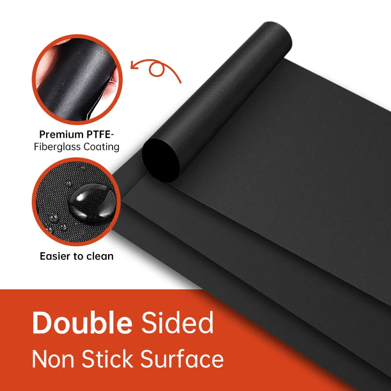 tapis cuisson antiadhésif réutilisable résistant chaleur fond four noir moderne silicone