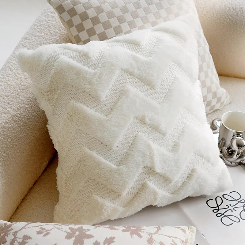 coussins décoratifs moderne fleur motif floral minimaliste polyester non toxique respectueux environnement beigeclair