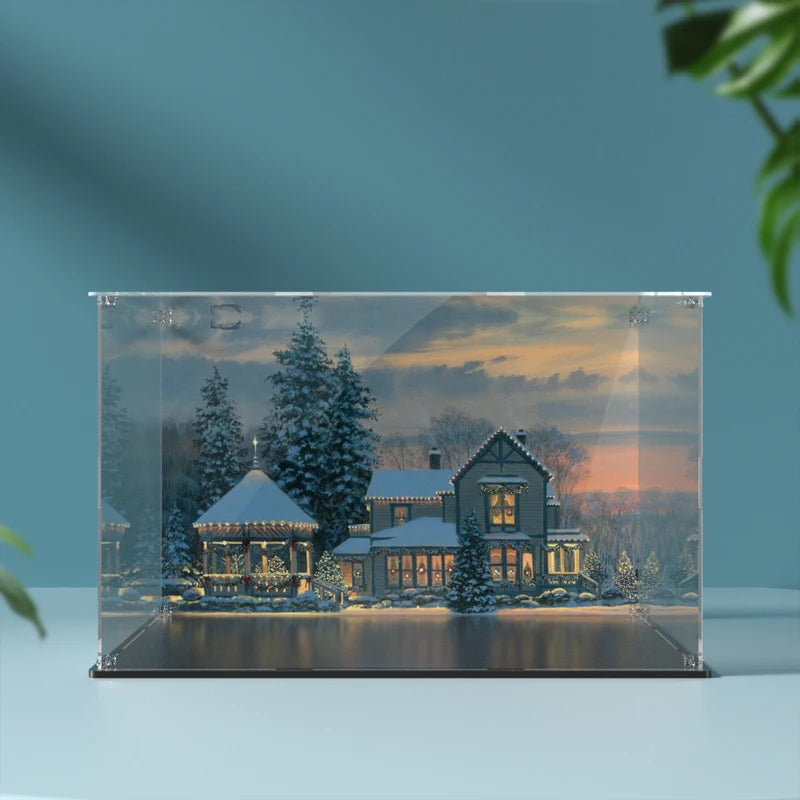 Vitrine acrylique anti-poussière avec set Lego Home Alone 21330 à l'intérieur