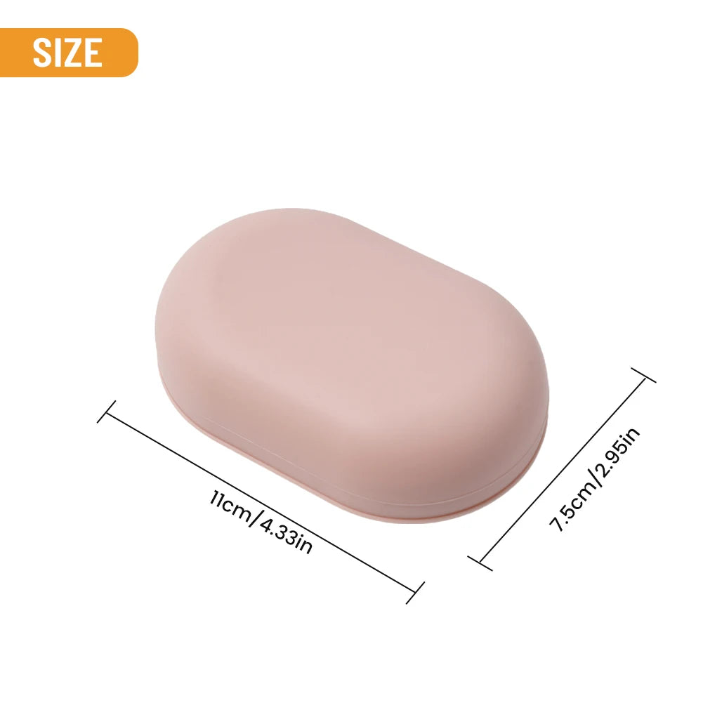 boîte savon moderne rose clair blanc mat 11cm 7.5cm portable salle bain douche voyage