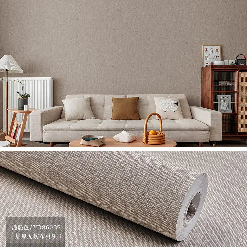 papier peint moderne minimaliste uni beige gris résistant humidité cuisine chambre salon