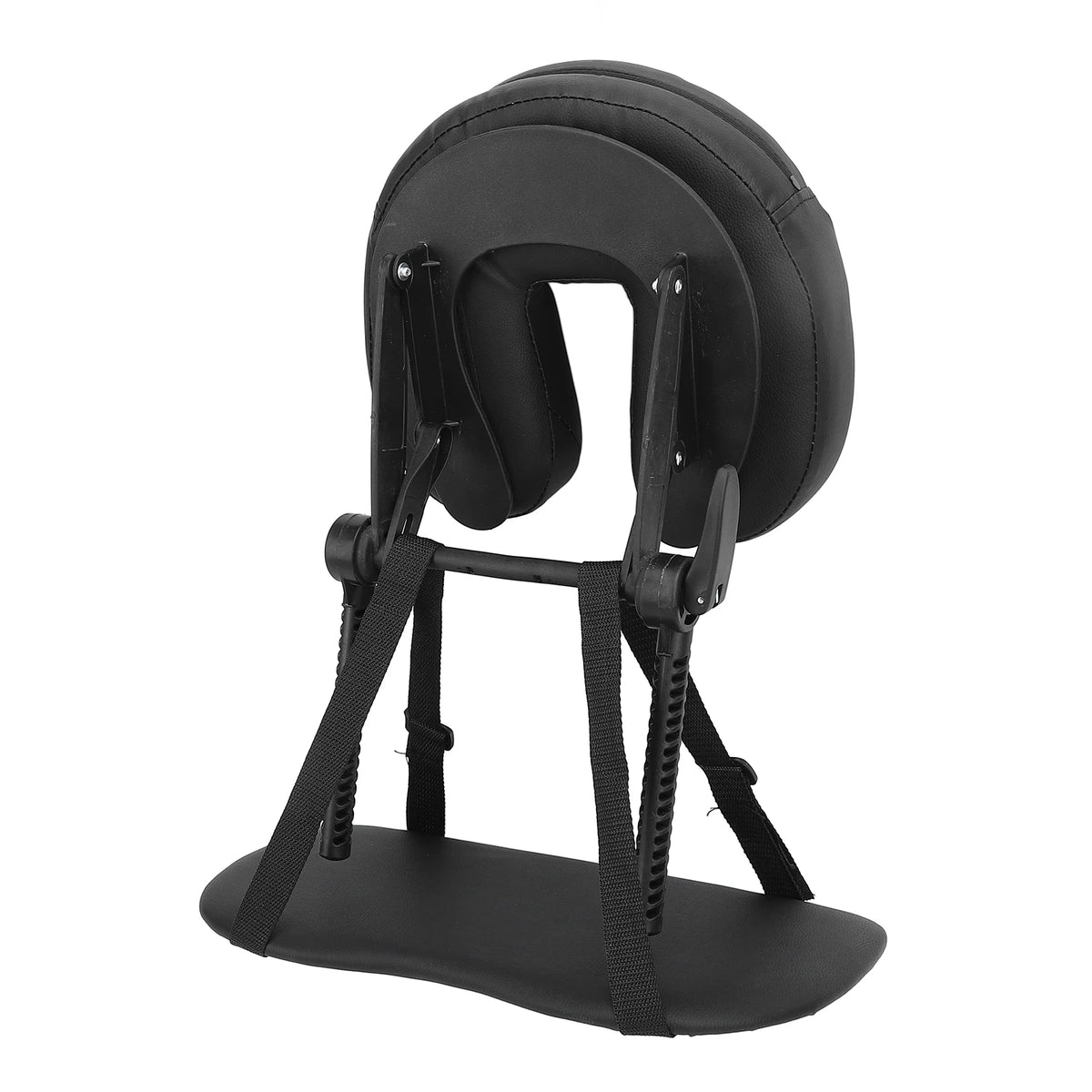 masseur facial coussin simili cuir noir ceintures ajustables massage tête relaxation esthétique salon beauté