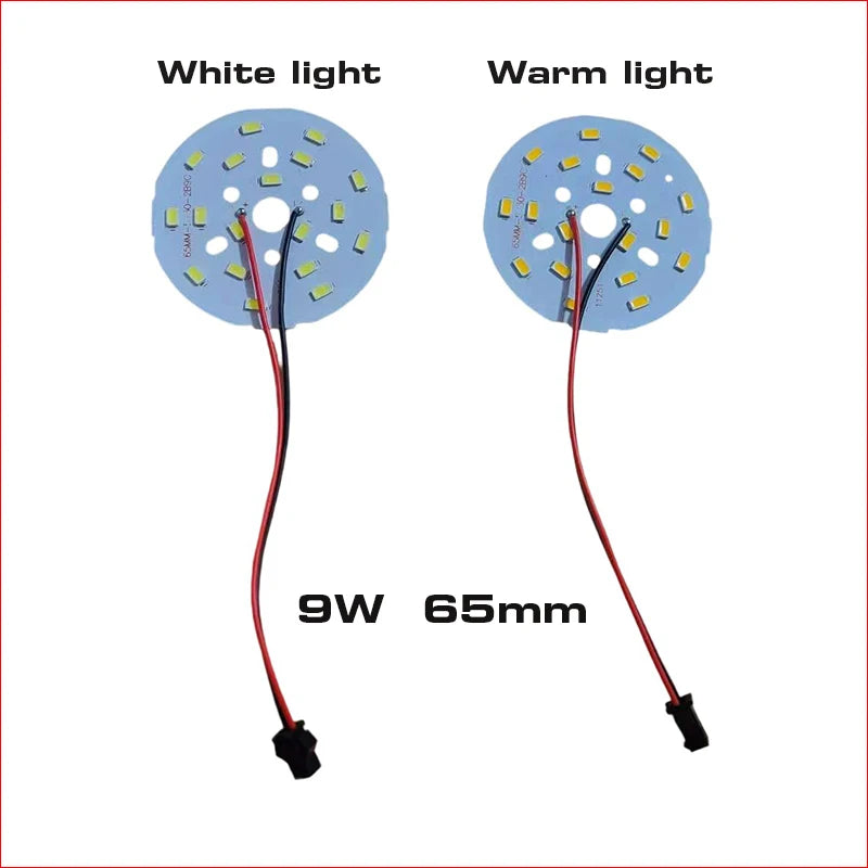 plaque led bleu clair 65mm rangées diodes modernes connecteur souder 9w lumière chaude
