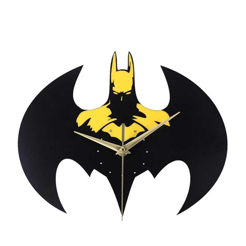 horloge murale quartz batman moderne acrylique noir salon maison restaurant