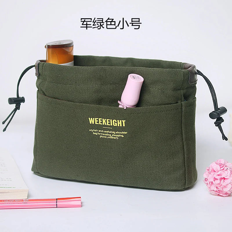 sac rangement toile imperméable multiusage réutilisable décontracté vert olive bleu marine crème