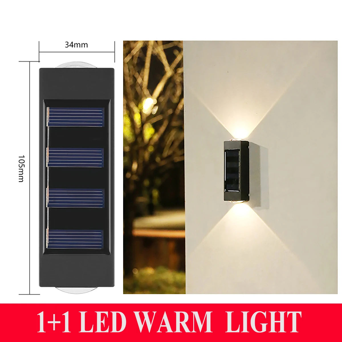 lampes murales solaires led modernes ip66 imperméablesextérieur minimalistes