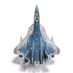 avion militaire su57s camouflage bleu gris blanc base noire réaliste assembler collection maison