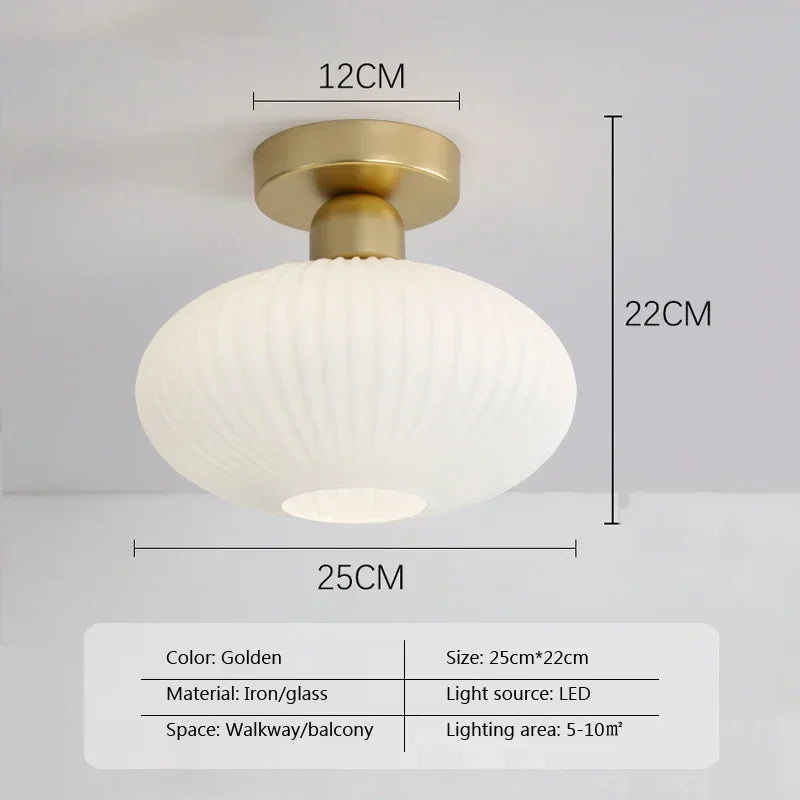 plafonnier moderne minimaliste doré blanc striations verticales opaque lumiere led chambre salon