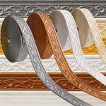 ruban decoratif floral adhesif gris marron beige blanc classique 2.3m 10m ornement mural