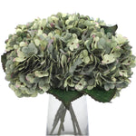 bouquet artificiel hortensia soie blanc vert marron rose beige vases transparents classique moderneintérieurDecorationFleursArtificielles