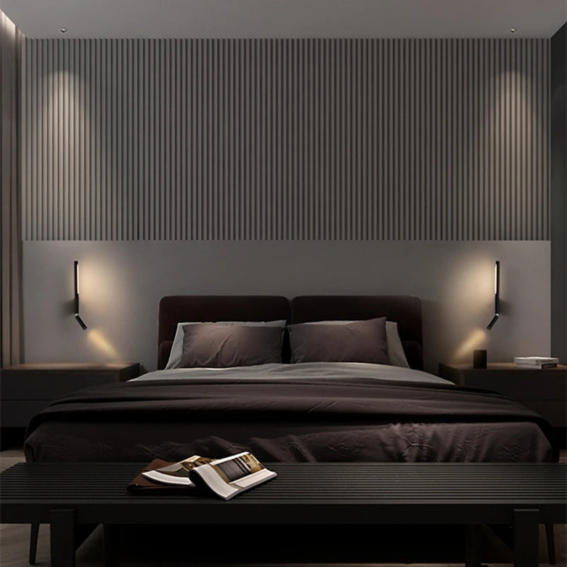 lampe murale moderne réglable 330 degrés led noir blanc chambre entrée étude