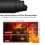 tapis jeu cartes chat noir flammes antidérapant durable humeur simple art 35x60cm
