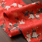 nappe décoration florale asiatique oiseaux motifs complexes couleurs vives longueur 150cm 250cm