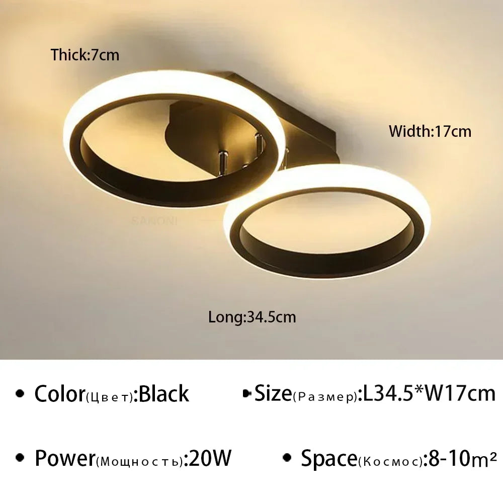 plafonnier led moderne noir rond géométrique acier poli minimalisteintérieur chambre salon
