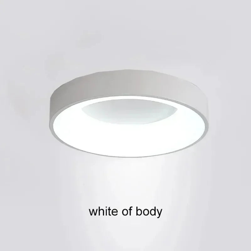 Plafonnier LED moderne rond métal blanc noir bois 30 40 50cm télécommande réglable