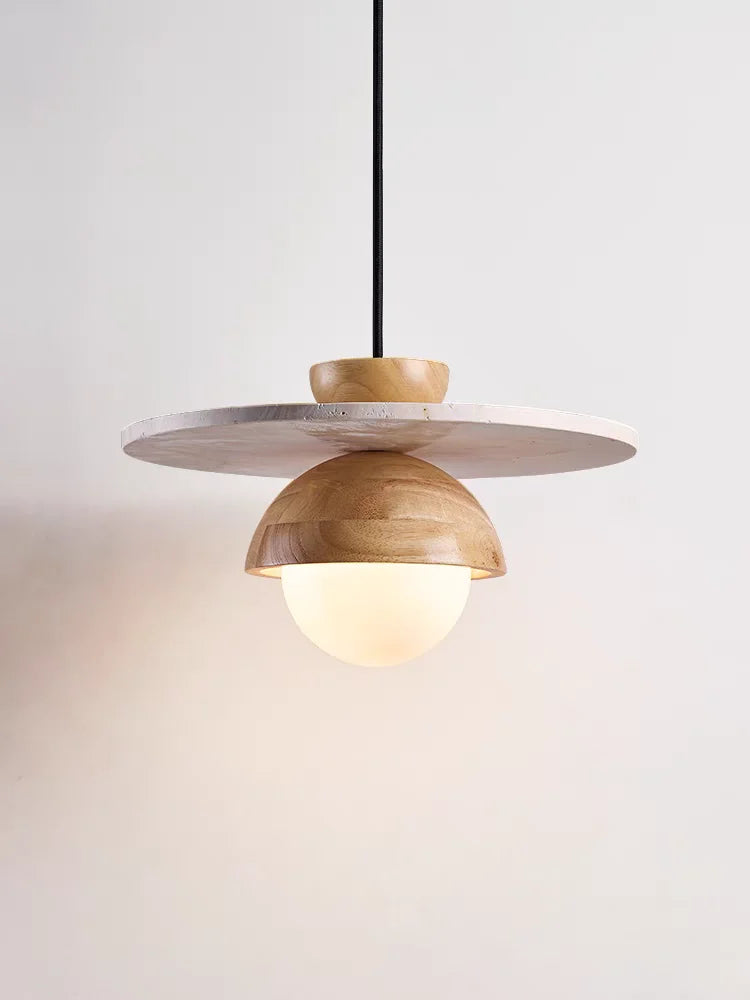 suspension lumineuse bois moderne minimaliste marron clair chambre salon restaurant couloir étude