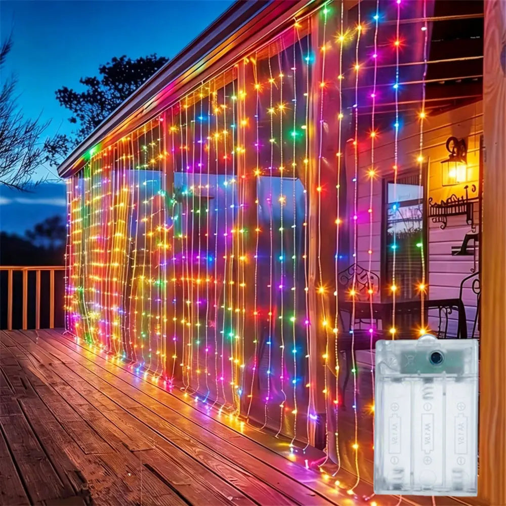 rideau lumineux led multicolore 3m 3m 300 leds occasion noel anniversaire mariage