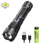 torche poche led rechargeable 15w intense noire étanche modulable modes