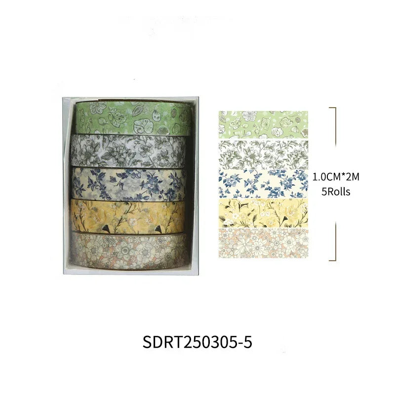 rubans adhésifs décoratifs vintage multicolores floral abstraits géométriques scrapbooking bricolage planificateur journal