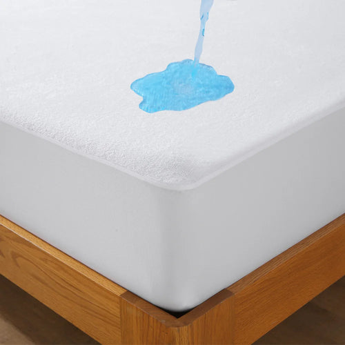 housses matelas tissu éponge blanc texture terry moderne adhésif 100x200x30cm qualité douce adultes chambre