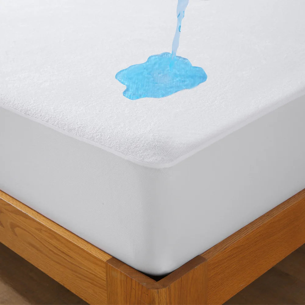 housses matelas polyester blanc texture terry moderne adhésive double king queen single