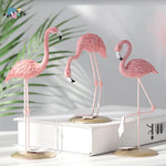décoration maison oiseau flamant rose résine réaliste détail fin base plateau