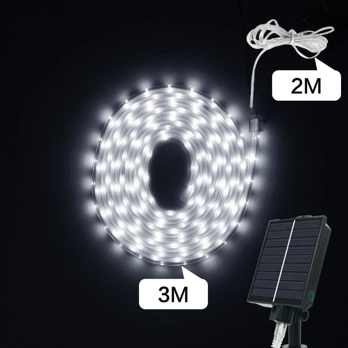 ruban led solaire blanc moderne 1920led 30m autonomie ip68 certification ul ccc fcc