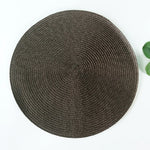tapis table rond tissé turquois respectueux environnement moderne 15 pouces assiettes verres
