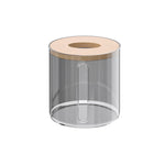boîte mouchoirs moderne plastique transparent texture bois papier toilette élégant rangement salon