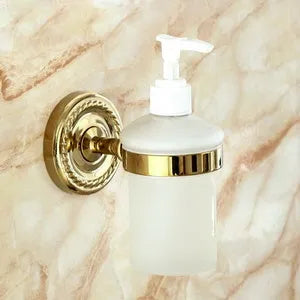 Accessoires salle bain ensemble doré classique porte serviettes rangement brosse dents poignée dorée serviette