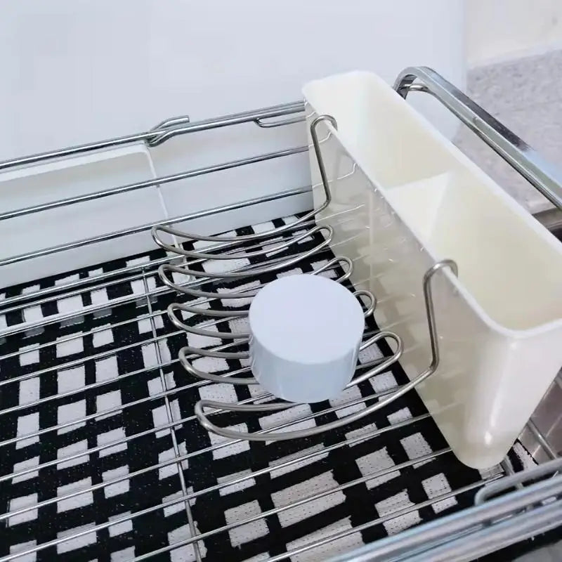 porte savon cuisine moderne blanc noir clips rangement éponge support accessoires lisse rond