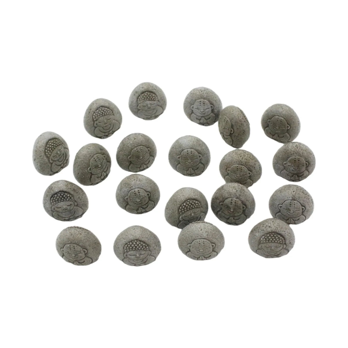 pierres decoratives bouddha resine gris beige zen jardin decoration statuettes fleur ornementales 20 pieces