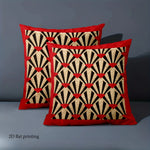 taie d'oreiller polyester imprimé motif géométrique moderne rouge triangles coeurs 45x45cm maison